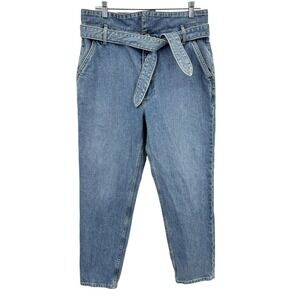 GRLFRND Jeans Womens 31 Emery Perfect Ten Button Fly Belted Ankle Stretch Denim